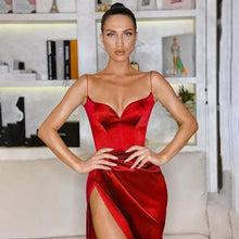 Load image into Gallery viewer, 2021 Top Fashion Summer Bodycon Spaghetti Strap Vintage Pleated Slim Party Dresses - Backless Mid Length Cute Summer Fashion Dresses