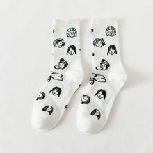 Load image into Gallery viewer, New Autumn Black and White Sports Women Socks Combed Out Of Pure Cotton Cute Winter Socks Kawaii Cute Warm Thick Socks For Men And Women
