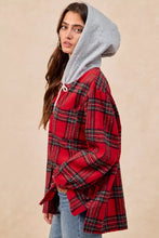 Load image into Gallery viewer, BiBi Brushed Plaid Hooded Jacket