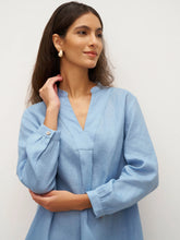 Load image into Gallery viewer, 100% Linen V-Neck Pullover Shirt Dress JADEN