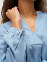 Load image into Gallery viewer, 100% Linen V-Neck Pullover Shirt Dress JADEN