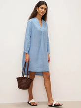 Load image into Gallery viewer, 100% Linen V-Neck Pullover Shirt Dress JADEN