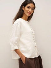 Load image into Gallery viewer, 100% Linen Button-Front Drop Shoulder Shirt EASTER