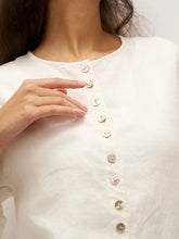 Load image into Gallery viewer, 100% Linen Button-Front Drop Shoulder Shirt EASTER