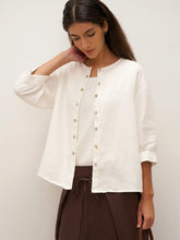 Load image into Gallery viewer, 100% Linen Button-Front Drop Shoulder Shirt EASTER