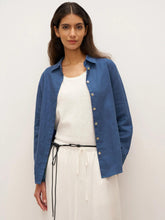 Load image into Gallery viewer, 100% Linen Button-Front Shirt with Extended Hem JOVAN
