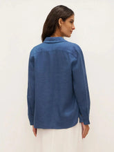 Load image into Gallery viewer, 100% Linen Button-Front Shirt with Extended Hem JOVAN