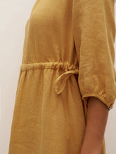 Load image into Gallery viewer, 100% Linen A-Line Drawstring Waist Midi Dress DIXIE