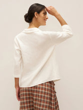 Load image into Gallery viewer, 100% Linen Peter Pan Collar 3/4 Sleeve Shirt ASTRID