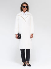 Load image into Gallery viewer, Eco Fur Wool Blend Coat in White