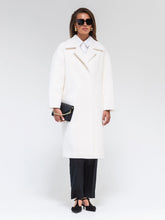 Load image into Gallery viewer, Eco Fur Wool Blend Coat in White