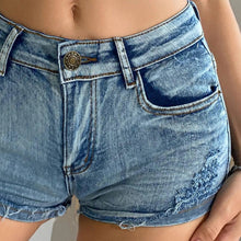 Load image into Gallery viewer, Summer Vibe Women's High-Waisted Sexy Denim Shorts with Button Detail