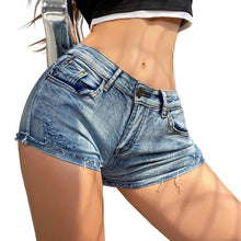 Load image into Gallery viewer, Summer Vibe Women's High-Waisted Sexy Denim Shorts with Button Detail