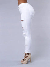 Load image into Gallery viewer, 2026 Women's Stretch Skinny Ripped Hole Washed Denim Jeans Female High Waist Pencil Y2k Pants Jeans Ladies Casual Trousers Pants
