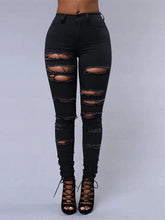 Load image into Gallery viewer, 2026 Women's Stretch Skinny Ripped Hole Washed Denim Jeans Female High Waist Pencil Y2k Pants Jeans Ladies Casual Trousers Pants