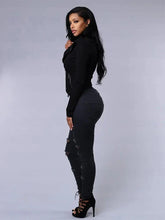 Load image into Gallery viewer, 2025 Women's Stretch Skinny Ripped Hole Washed Denim Jeans Female High Waist Pencil Y2k Pants Jeans Ladies Casual Trousers Pants