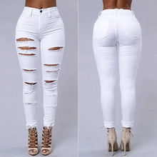 Load image into Gallery viewer, 2026 Women's Stretch Skinny Ripped Hole Washed Denim Jeans Female High Waist Pencil Y2k Pants Jeans Ladies Casual Trousers Pants