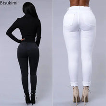Load image into Gallery viewer, 2026 Women's Stretch Skinny Ripped Hole Washed Denim Jeans Female High Waist Pencil Y2k Pants Jeans Ladies Casual Trousers Pants