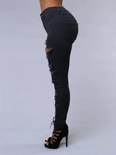 Load image into Gallery viewer, 2026 Women's Stretch Skinny Ripped Hole Washed Denim Jeans Female High Waist Pencil Y2k Pants Jeans Ladies Casual Trousers Pants