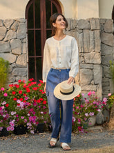 Load image into Gallery viewer, 100% Linen Cargo Tapered Trousers with Patch Pockets JESSE