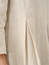 Load image into Gallery viewer, 100% Linen Bateau Neck Pleated Maxi Dress ABIGAIL