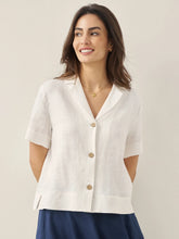 Load image into Gallery viewer, 100% Linen Button-Up Short Sleeve Shirt ORENDA