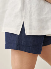 Load image into Gallery viewer, 100% Linen Round Neck Pleated Pullover Top QUINLAN