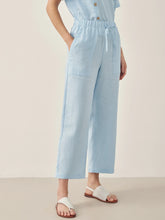 Load image into Gallery viewer, 100% Linen Short-Sleeve Round Neck Button Detail Top & Pants Set JOSIE