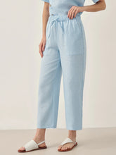 Load image into Gallery viewer, 100% Linen Short-Sleeve Round Neck Button Detail Top & Pants Set JOSIE
