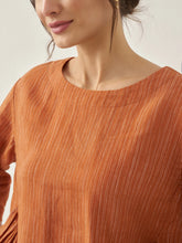 Load image into Gallery viewer, 100% Linen Round Neck Artistic Stripe Top FLORENCE