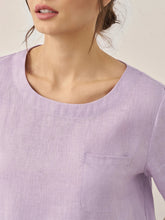 Load image into Gallery viewer, 100% Linen Short-Sleeve Round Neck Button Detail Top & Pants Set SASHA