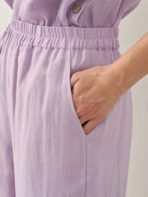 Load image into Gallery viewer, 100% Linen Short-Sleeve Round Neck Button Detail Top & Pants Set SASHA