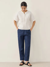 Load image into Gallery viewer, 100% Linen Straight-Leg Pants with Elastic Waist PATRICE