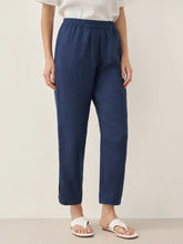 Load image into Gallery viewer, 100% Linen Straight-Leg Pants with Elastic Waist PATRICE
