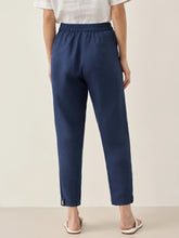 Load image into Gallery viewer, 100% Linen Straight-Leg Pants with Elastic Waist PATRICE
