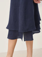 Load image into Gallery viewer, 100% Linen V-Neck Double-Layer Midi Dress JAYDA