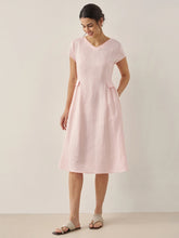 Load image into Gallery viewer, 100% Linen Natural Summer V-Neck Dress ALEXA