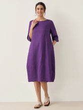 Load image into Gallery viewer, 100% Linen Collarless Mid-Length Dress SOFIA