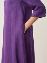Load image into Gallery viewer, 100% Linen Collarless Mid-Length Dress SOFIA