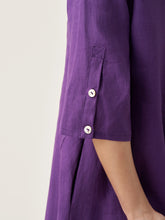 Load image into Gallery viewer, 100% Linen Collarless Mid-Length Dress SOFIA