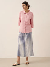 Load image into Gallery viewer, Linen Striped Drawstring Skirt ELISE