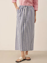Load image into Gallery viewer, Linen Striped Drawstring Skirt ELISE