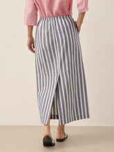 Load image into Gallery viewer, Linen Striped Drawstring Skirt ELISE
