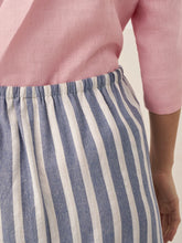Load image into Gallery viewer, Linen Striped Drawstring Skirt ELISE