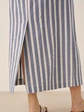 Load image into Gallery viewer, Linen Striped Drawstring Skirt ELISE