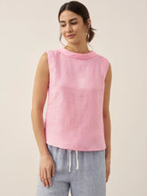 Load image into Gallery viewer, 100% Linen Draped Collar Tank Top JACQUELINE
