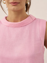 Load image into Gallery viewer, 100% Linen Draped Collar Tank Top