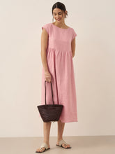 Load image into Gallery viewer, 100% Linen Cap Sleeve Washed Maxi Dress JOAN