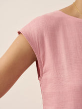 Load image into Gallery viewer, Linen Striped Cap Sleeve Washed Maxi Dress JOAN