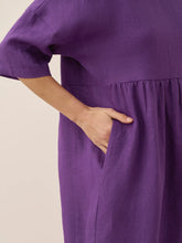 Load image into Gallery viewer, 100% Linen A-Line Midi Dress VALENCIA